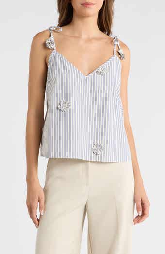 Paige Rosette Detail Stripe Cotton Blend Take