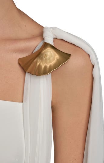 Scarf Drape Sleeveless Gown