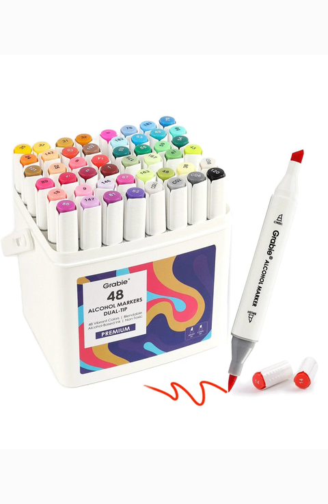 Dual Tip Alcohol Based Marker Set With Coloring Book