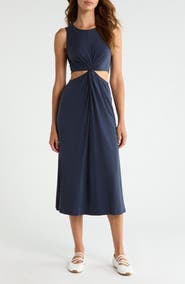 Beyond Yoga Around the World Front Twist Midi Dress