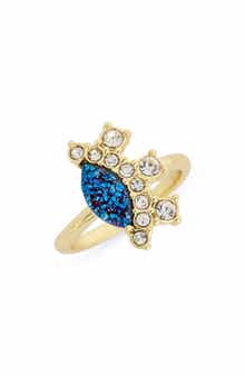 Covet Blue Druzy & Cubic Zirconia Ring