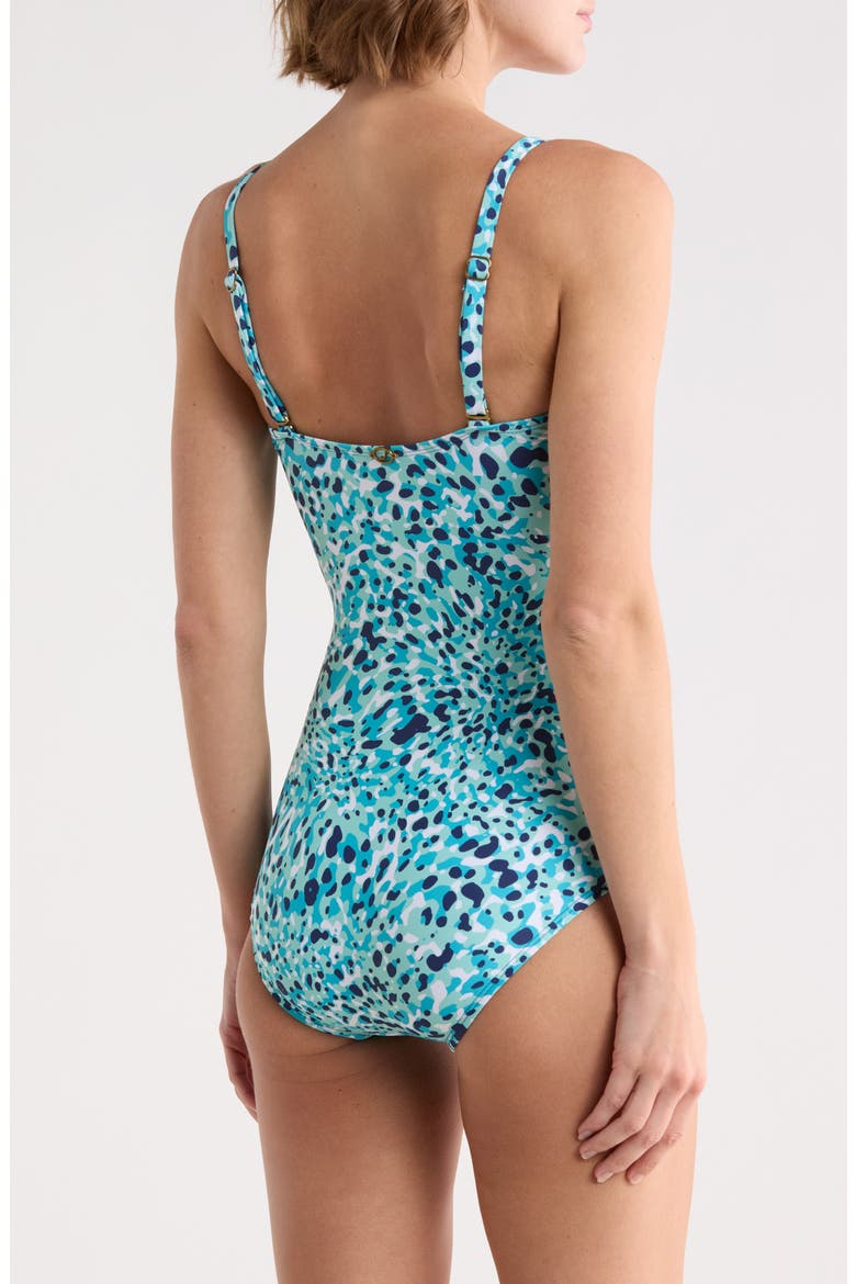 Flora Bandeau One-Piece Swimsuit, Alternate, color, PANTHEON BLUE