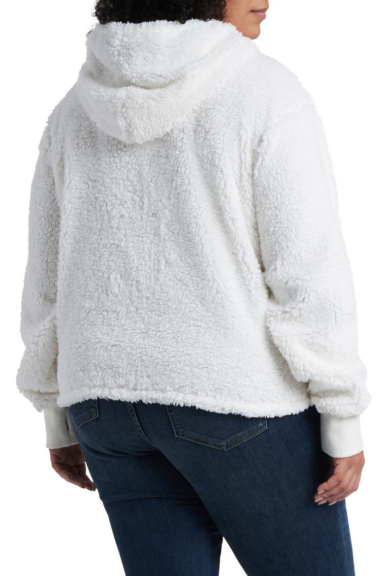 Teddy Crop Hoodie, Alternate, color, SOFT ECRU