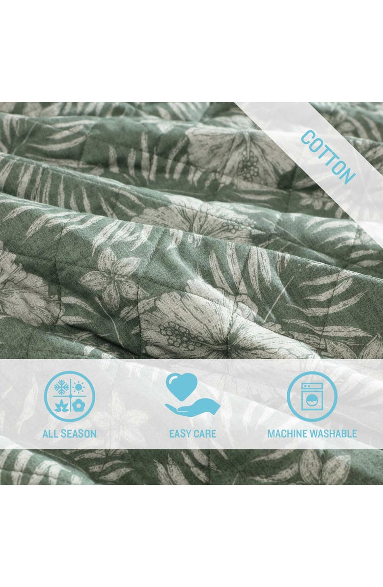 Tommy Bahama Hibiscus Jungle Cotton Quilt Set, Alternate, color, 