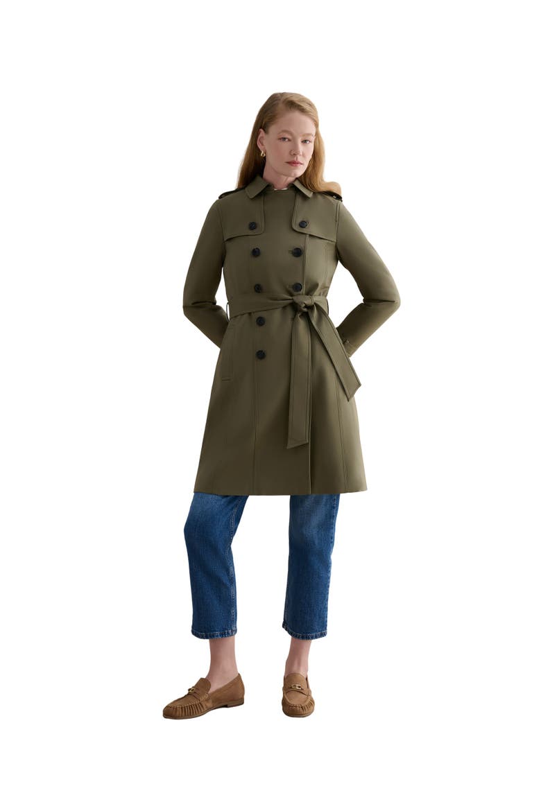 Skylar Belted Trench Coat, Main, color, Olive Green