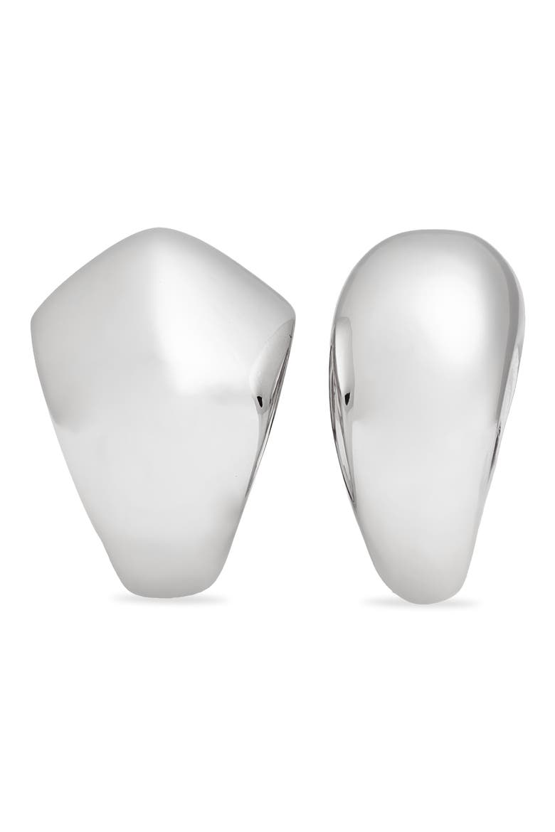 Set of 2 Geometric Dome Rings, Alternate, color, SILVER