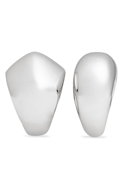 Open Edit Set Of 2 Geometric Dome Rings In Silver