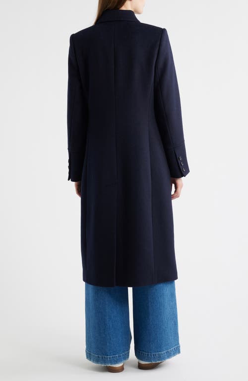 Sam Edelman Doubled Breasted Wool Blend Military Coat In Black
