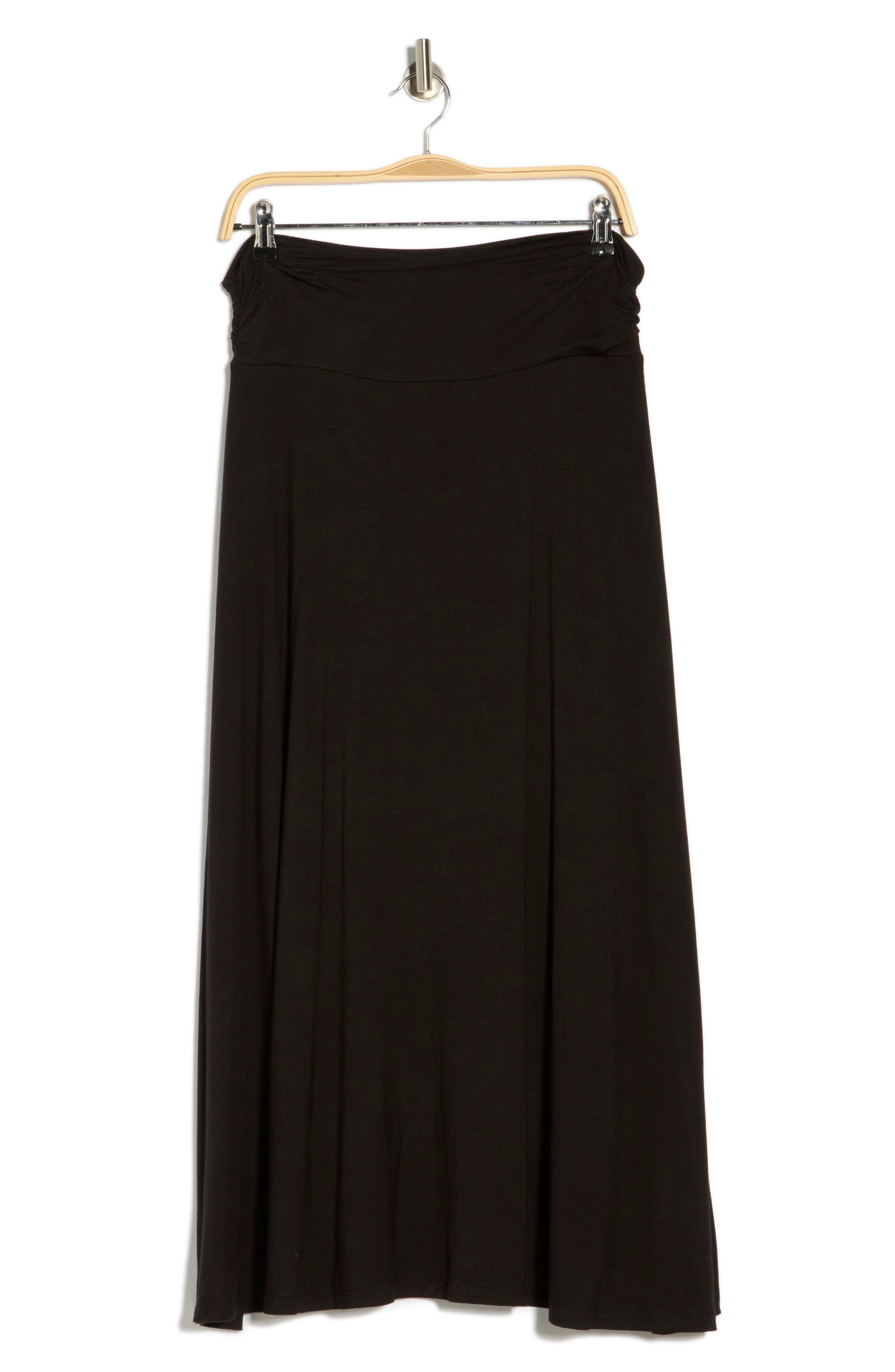 Renee C Foldover Waist Midi Skirt