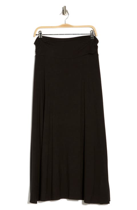 Foldover Waist Midi Skirt (Plus)