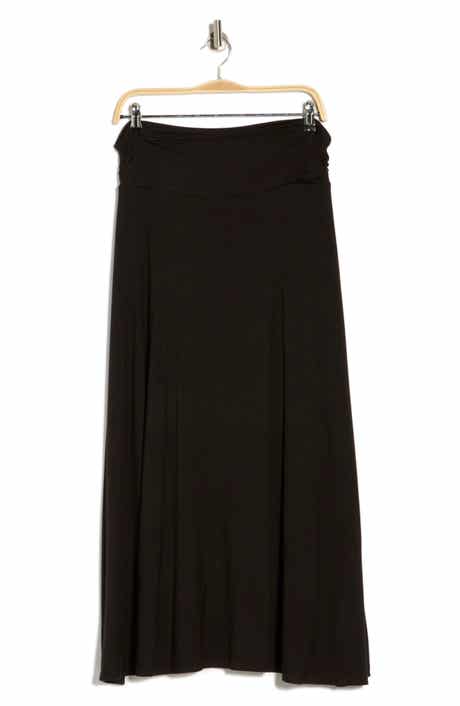 Renee C Foldover Waist Midi Skirt