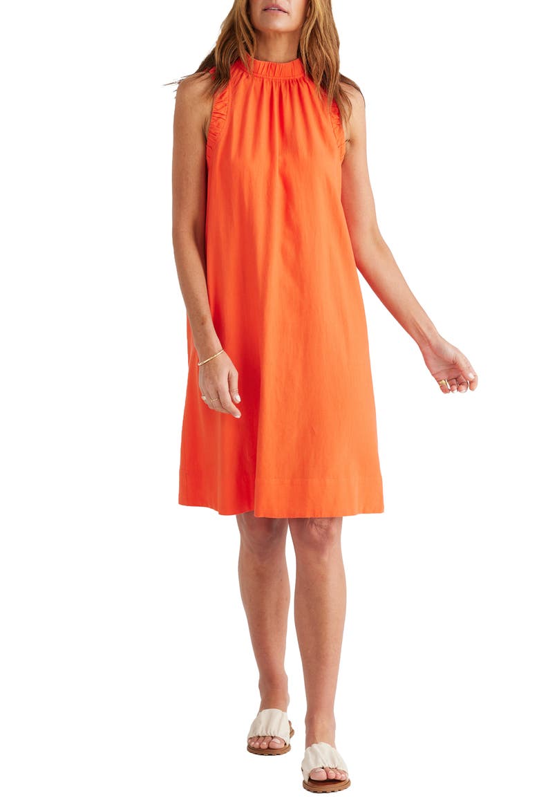 Kelley Linen Blend Sleeveless Dress, Alternate, color, MANDARIN
