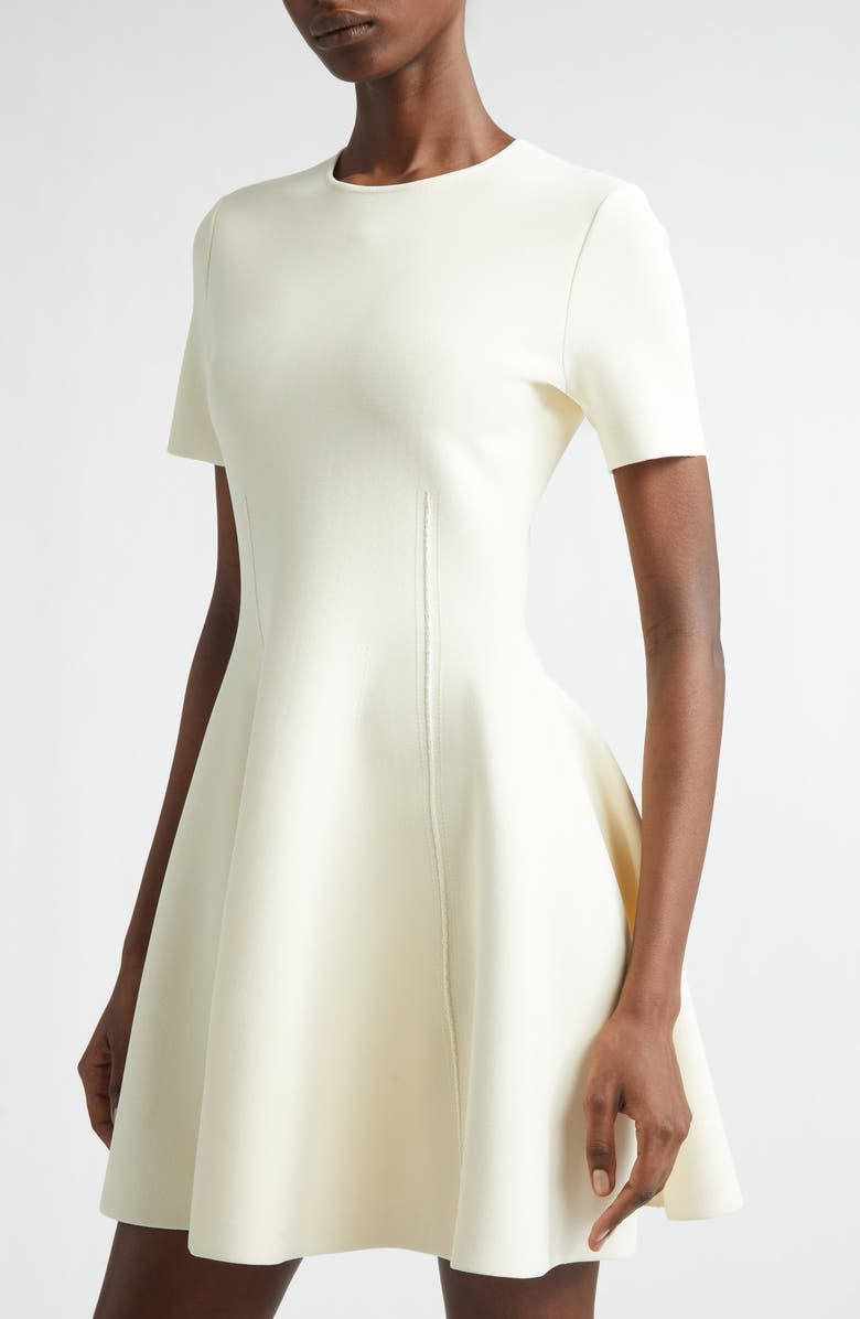 McQueen Fit & Flare Minidress, Alternate, color, White