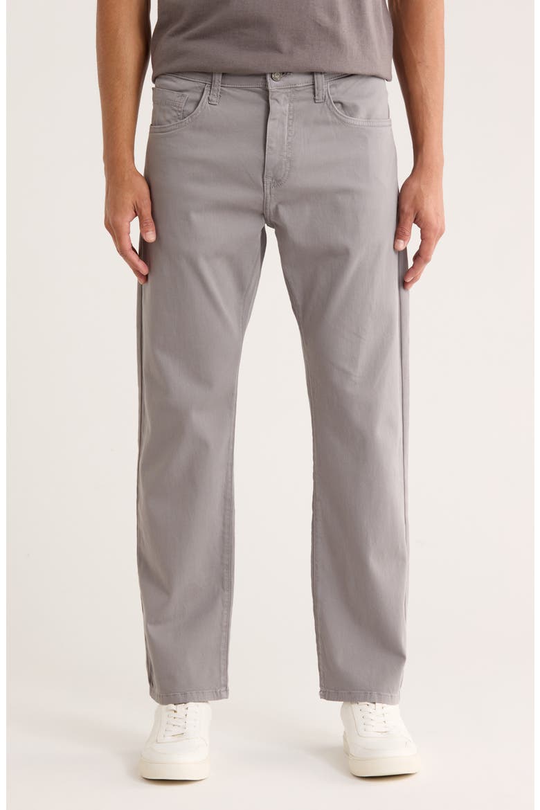 Zach Straight Leg Twill Pants, Main, color, STEEL TWILL