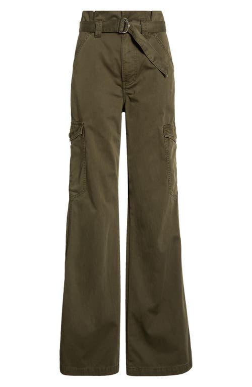 Veronica Beard Damara Belted Wide Leg Cargo Pants In Green
