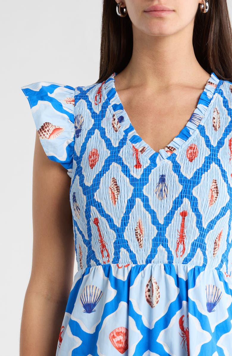 SUGARLIPS Vesper Sunfire Maxi Dress, Alternate, color, White Blue-Multi