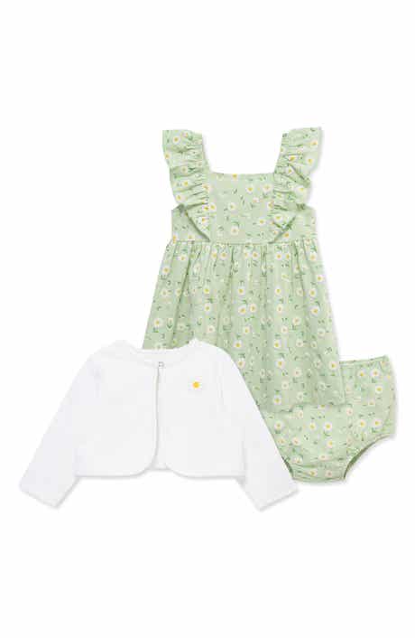 Little Me Daisy Dress, Cardigan & Bloomers Set
