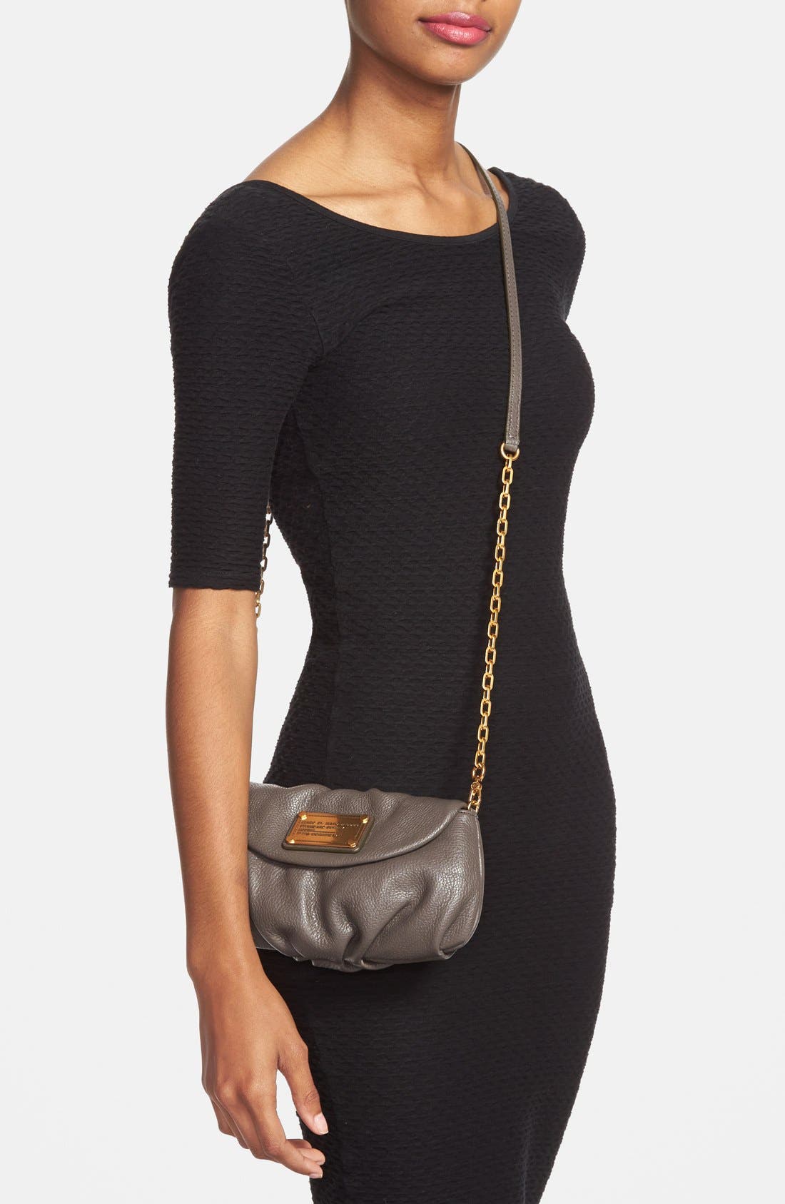 MARC BY MARC JACOBS 'Classic Q - Karlie' Crossbody Flap Bag, Alternate, color, FADED ALUMINUM