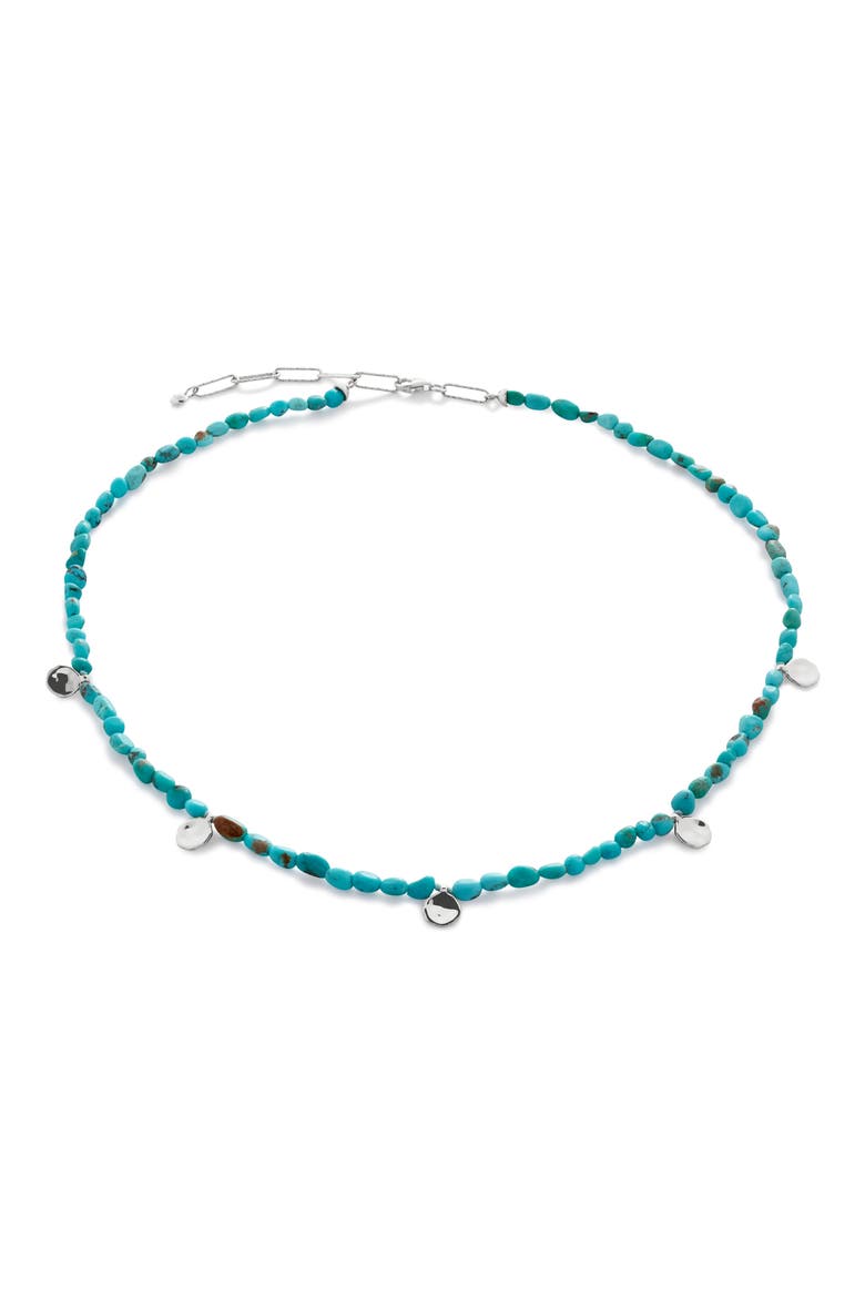 Rio Turquoise Beaded Necklace, Main, color, STERLING SILVER / TURQUOISE