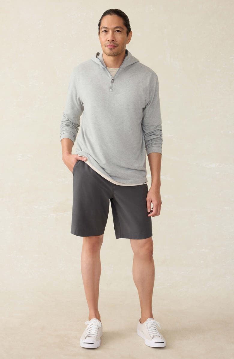 Faherty Movement Quarter Zip Hoodie, Alternate, color, Rock Grey Feeder