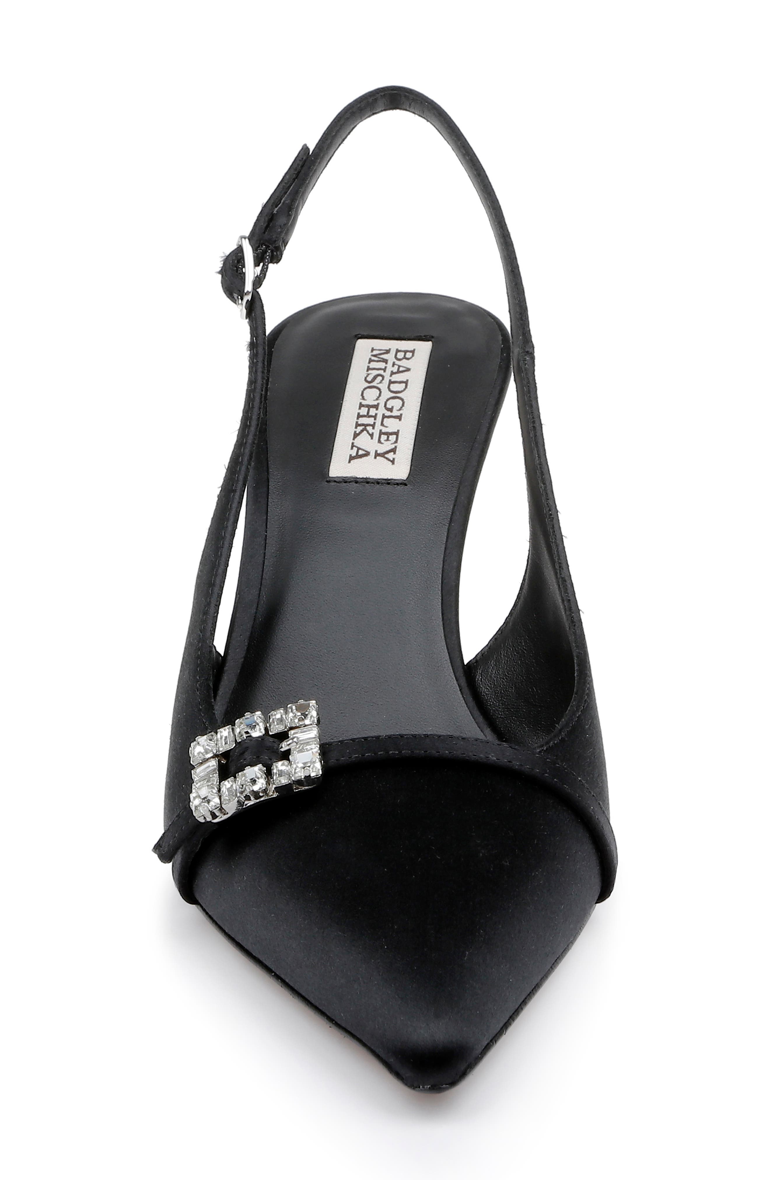 Annmarie Slingback Pointed Toe Pump, Alternate, color, BLACK SATIN