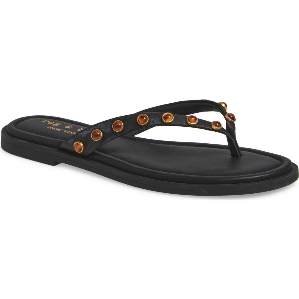 Rag & Bone Cabochon Gia Flip Flop In Animal Print