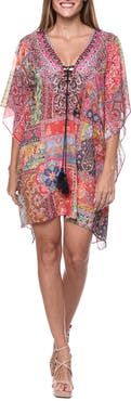 RANEES Lace-Up Cover-Up Poncho