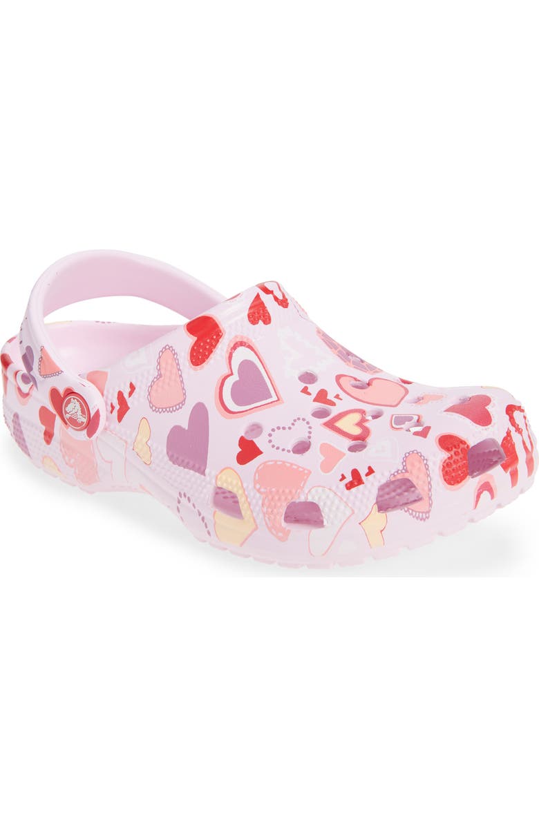 CROCS Classic V-Day Clog, Main, color, Pink Milk/ Hearts