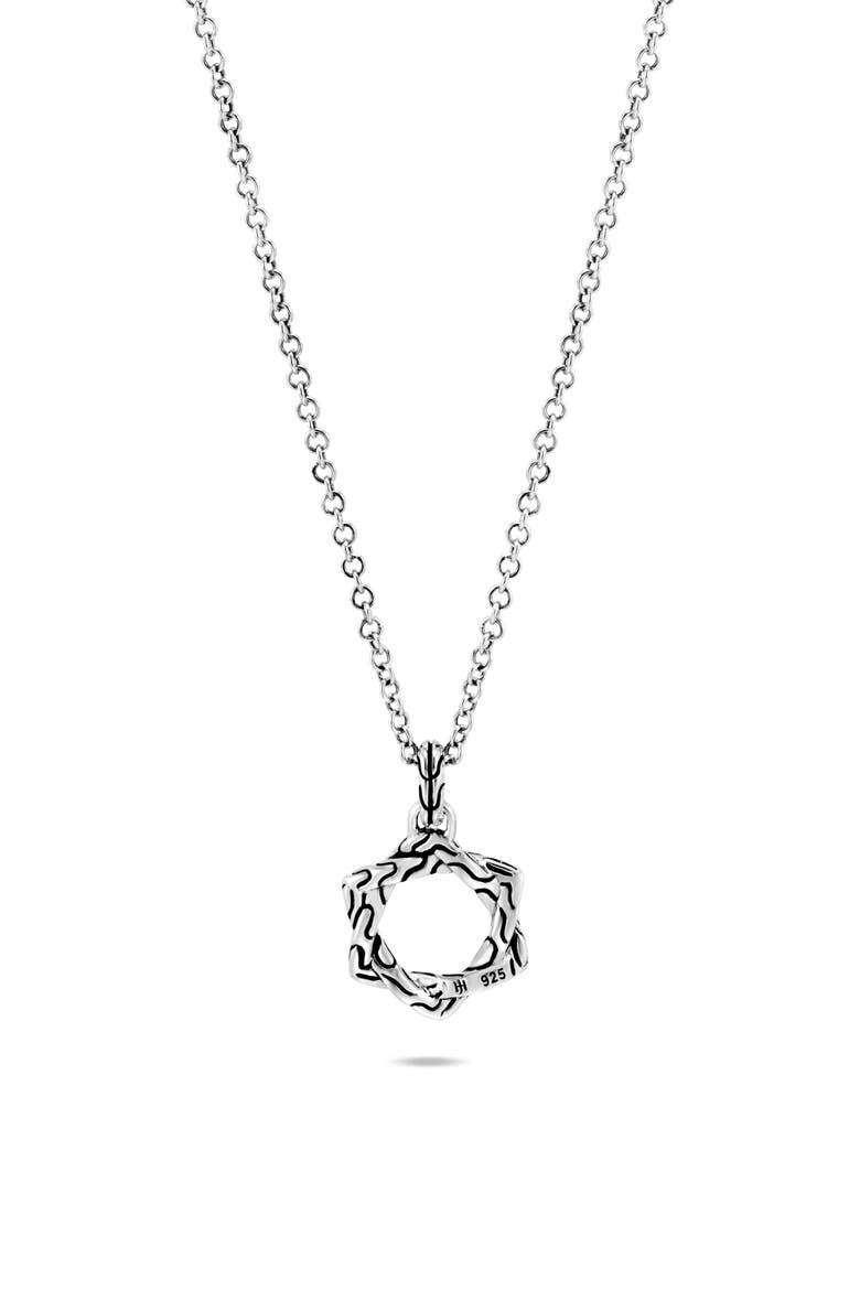 Star of David Sterling Silver Pendant Necklace, Alternate, color, SILVER