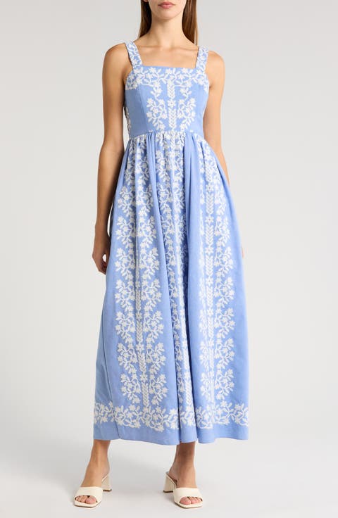 Floral Embroidered Maxi Dress