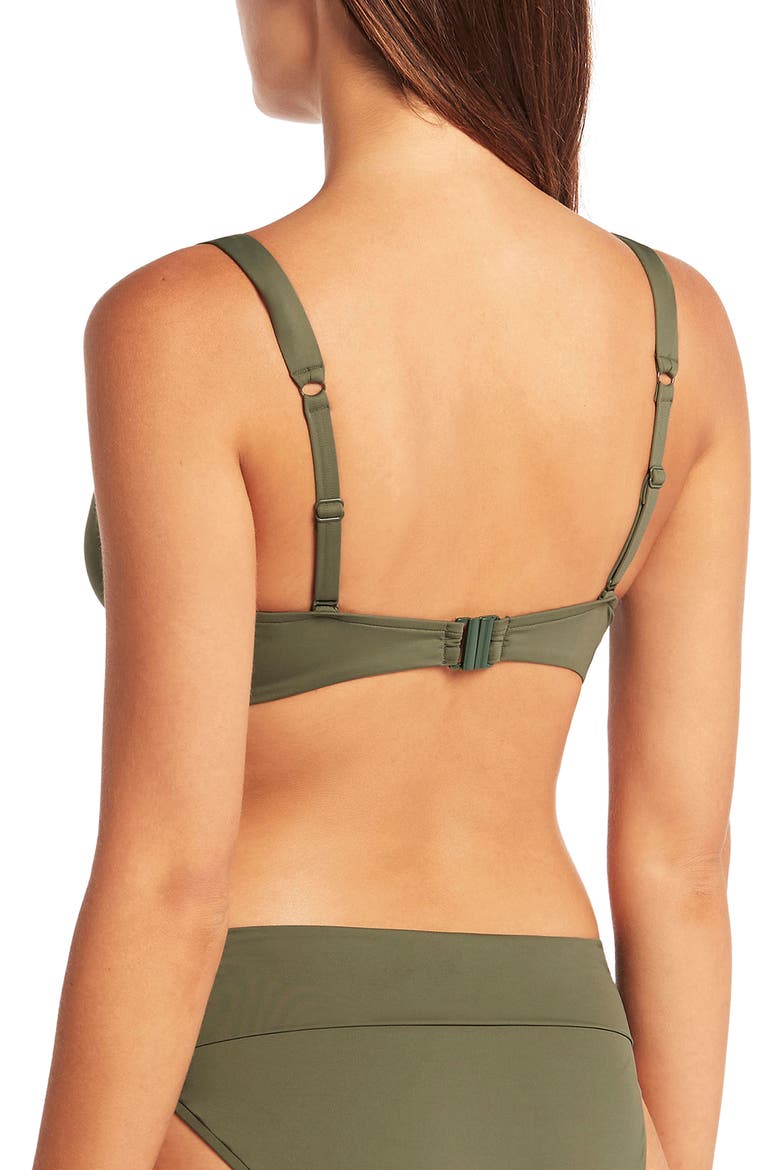 Essentials C- & D-Cup Underwire Bikini Top, Alternate, color, KHAKI