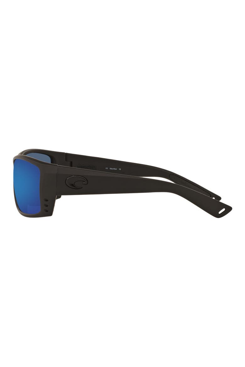 61mm Rectangle Sunglasses, Alternate, color, BLACK BLUE POLARIZED PLASTIC