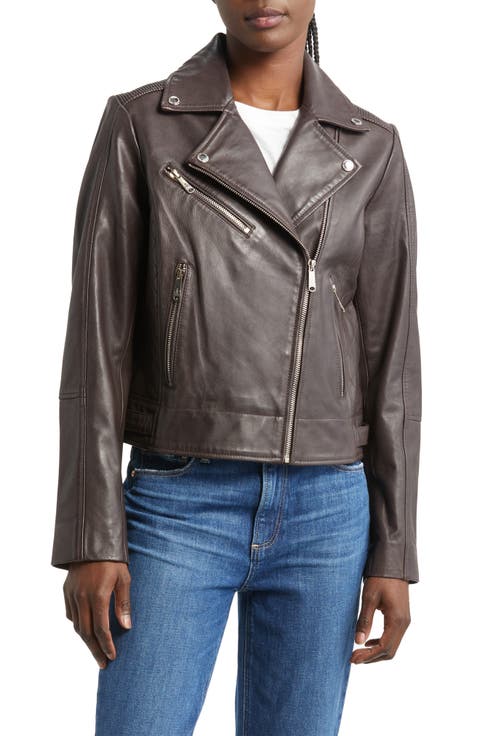 Washed Leather Moto Jacket