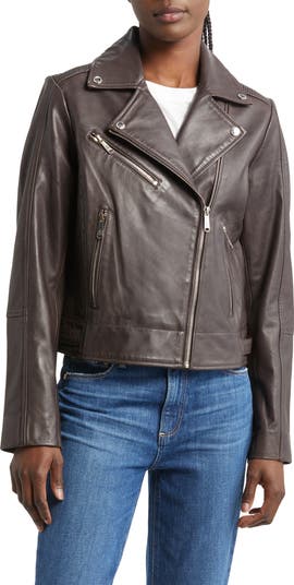 NWT! Sam Edelman Faux Leather Moto Jacket in popular Moonlight Grey Size S