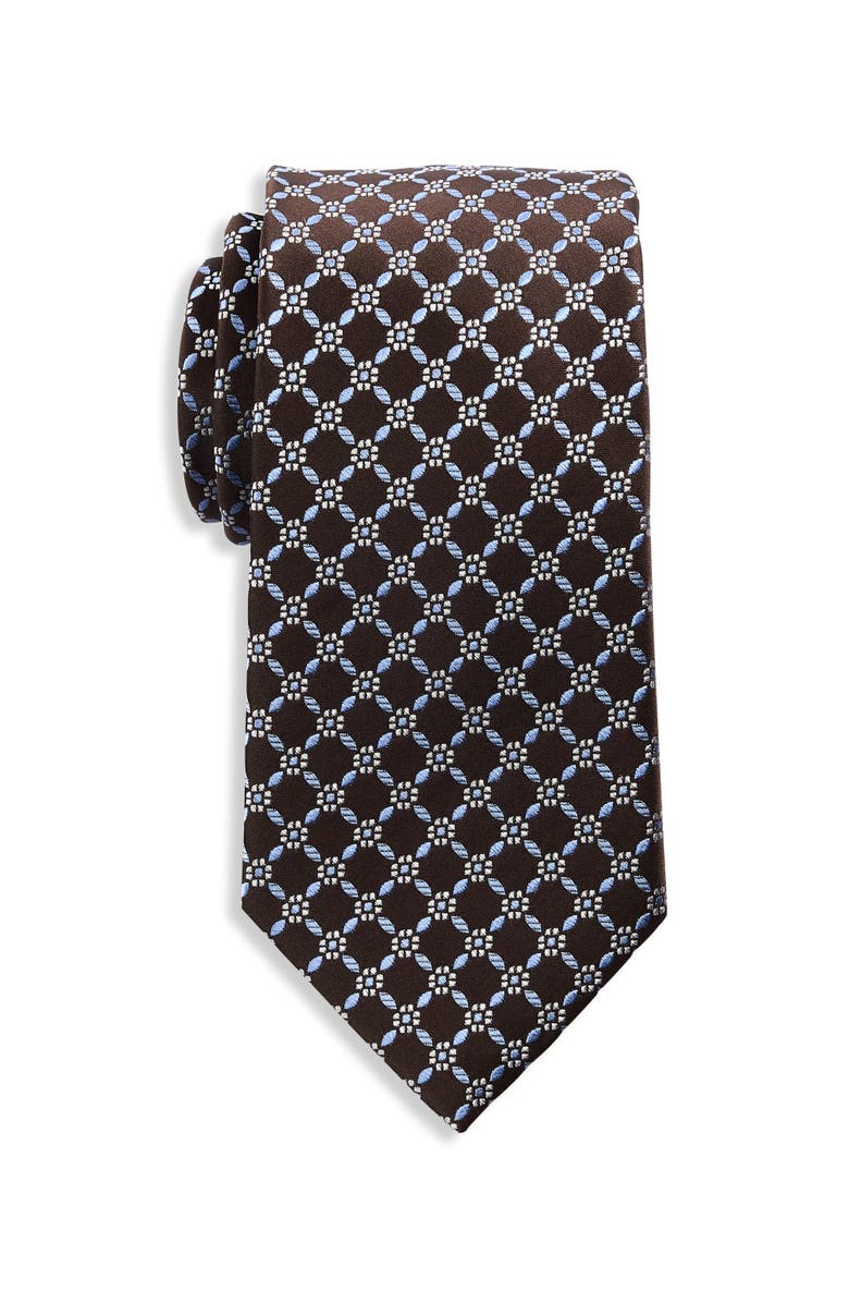 Michael Kors Brooke Floral Tie, Main, color, Brown
