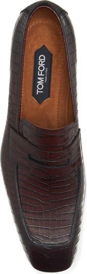 【関税込み】TOM FORD ブラック Bailey クロコ ローファー TOM FORD Bailey Croc Embossed Penny Loafer (Men) | Nordstrom