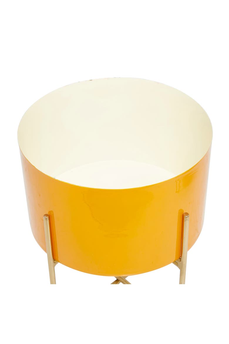 Yellow Metal Modern Planter - Set of 2, Alternate, color, YELLOW