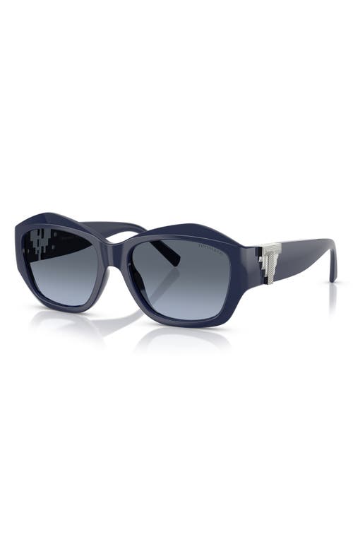 Tiffany & Co . 54mm Gradient Pillow Sunglasses In Blue