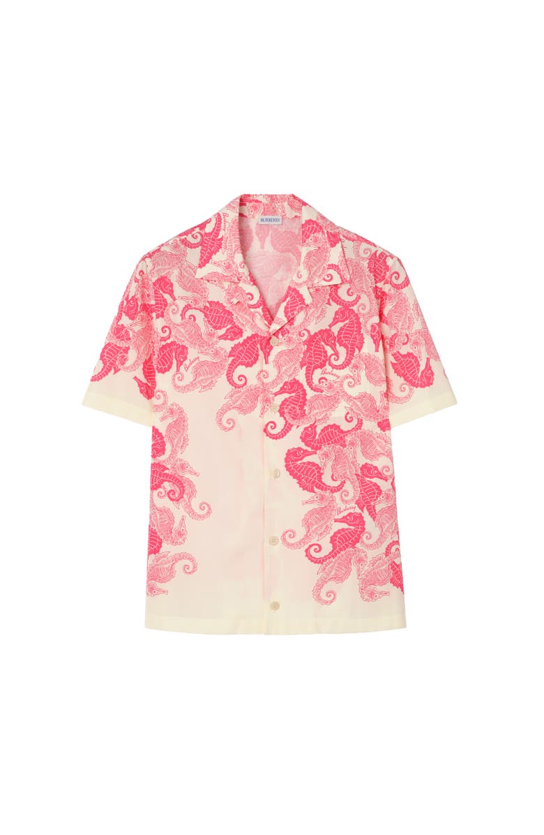 Burberry Relaxed Fit Seahorses Cotton Shirt, Alternate, color, Honeysuckle Pink