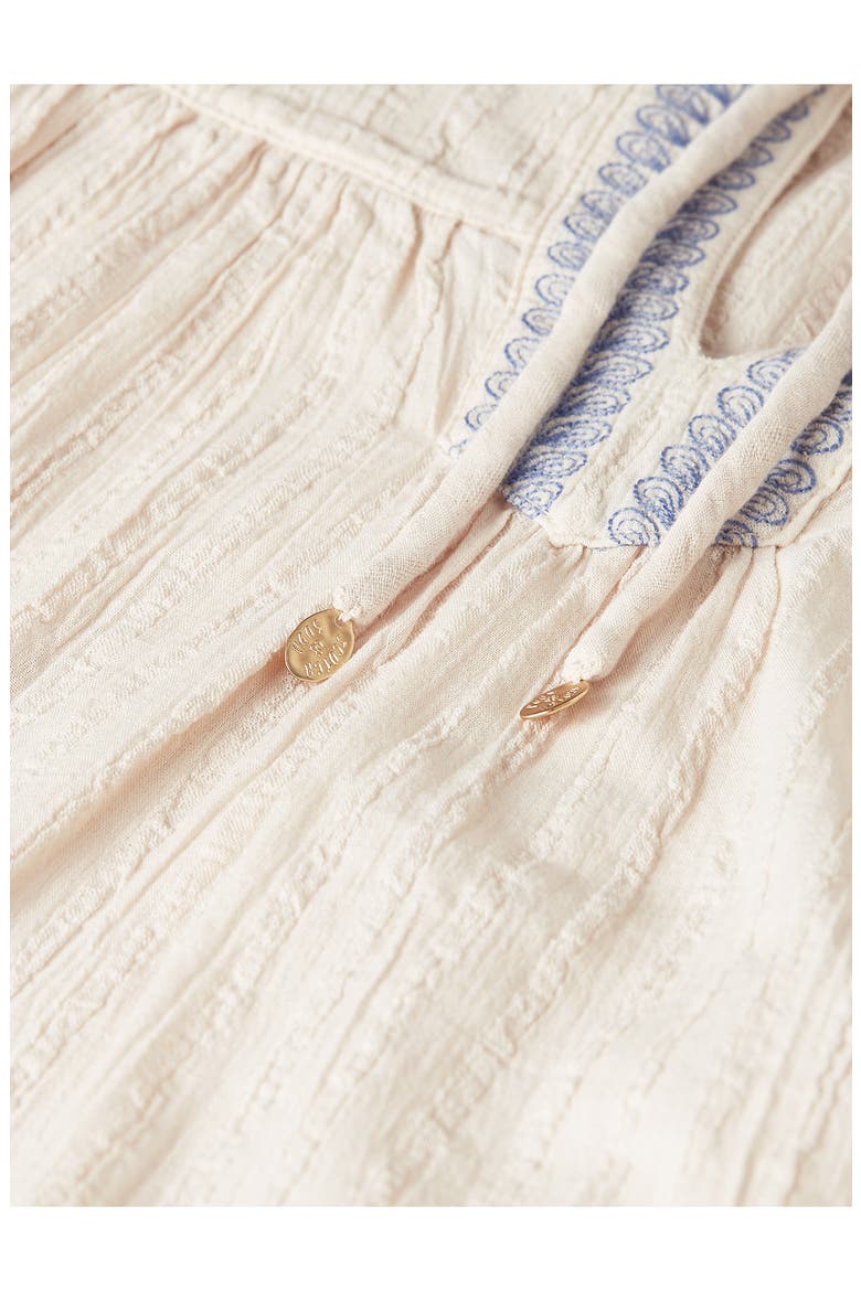 Embroidered Cotton Crepe Top, Alternate, color, FOG
