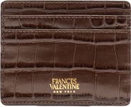 Frances Valentine Croc Embossed Leather Card Case