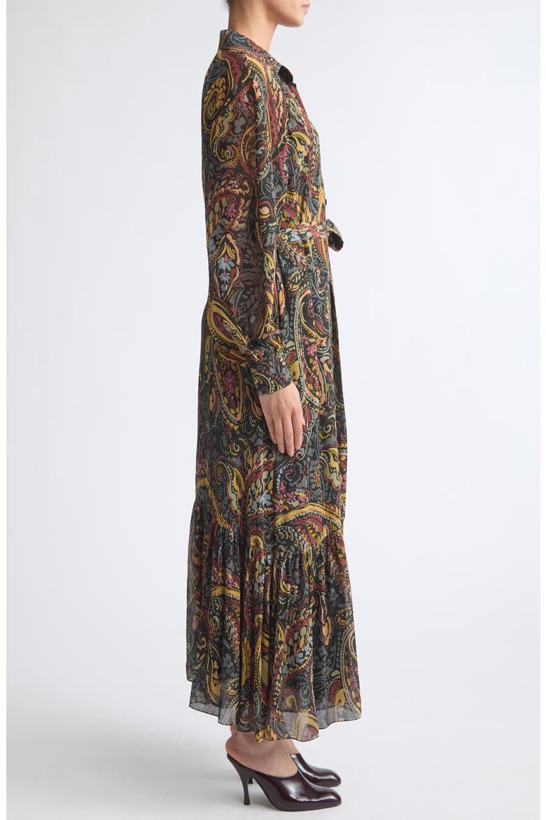 Printed Midi Dress, Alternate, color, PRINT ON BLACK BASE
