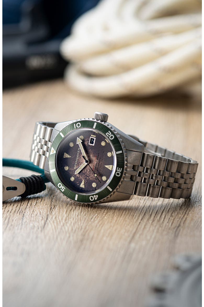 Wreck Automatic Bracelet Watch, 44mm, Alternate, color, BROWN