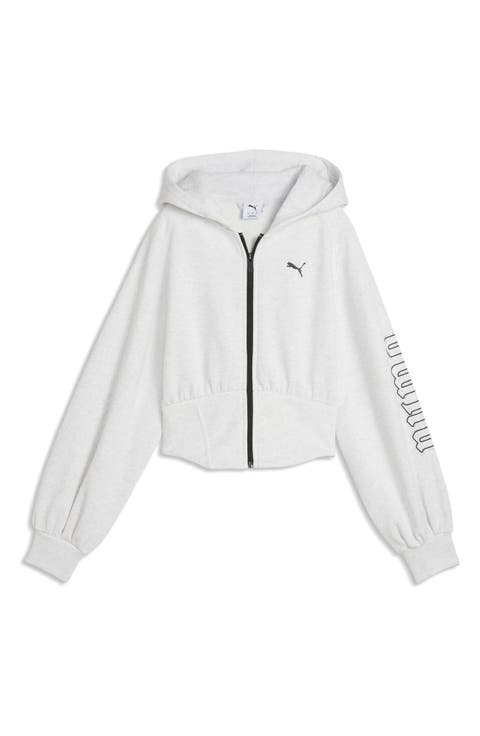 Street Glam Stud Detail Zip Front Hoodie