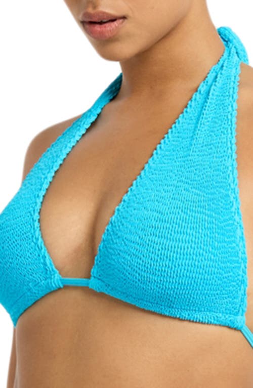 Bondeye Bond-eye Jean Triangle Bikini Top In Cyan Recycled