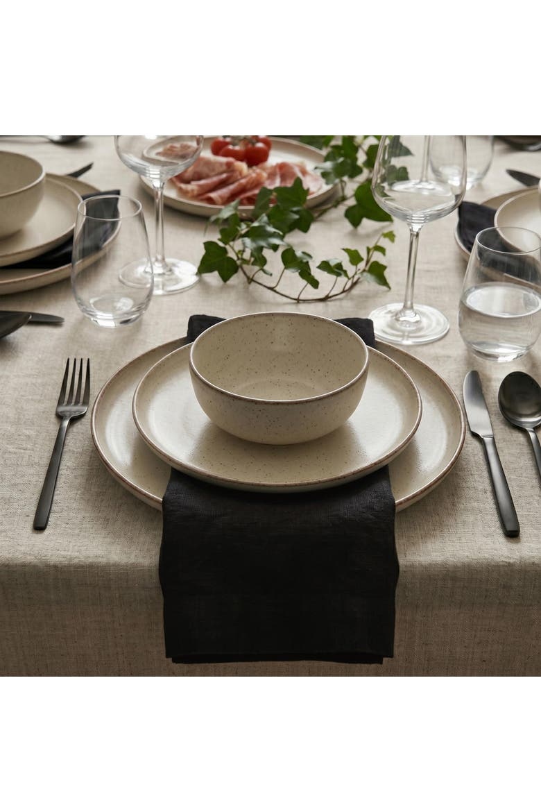 Linen Dinner Napkins Set of 4, 20" x 20", European Washed Linen, Alternate, color, Black