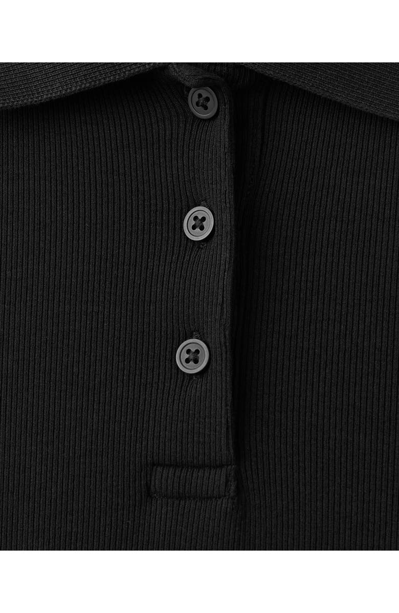 MANGO Mixed Media Midi Dress, Alternate, color, Black