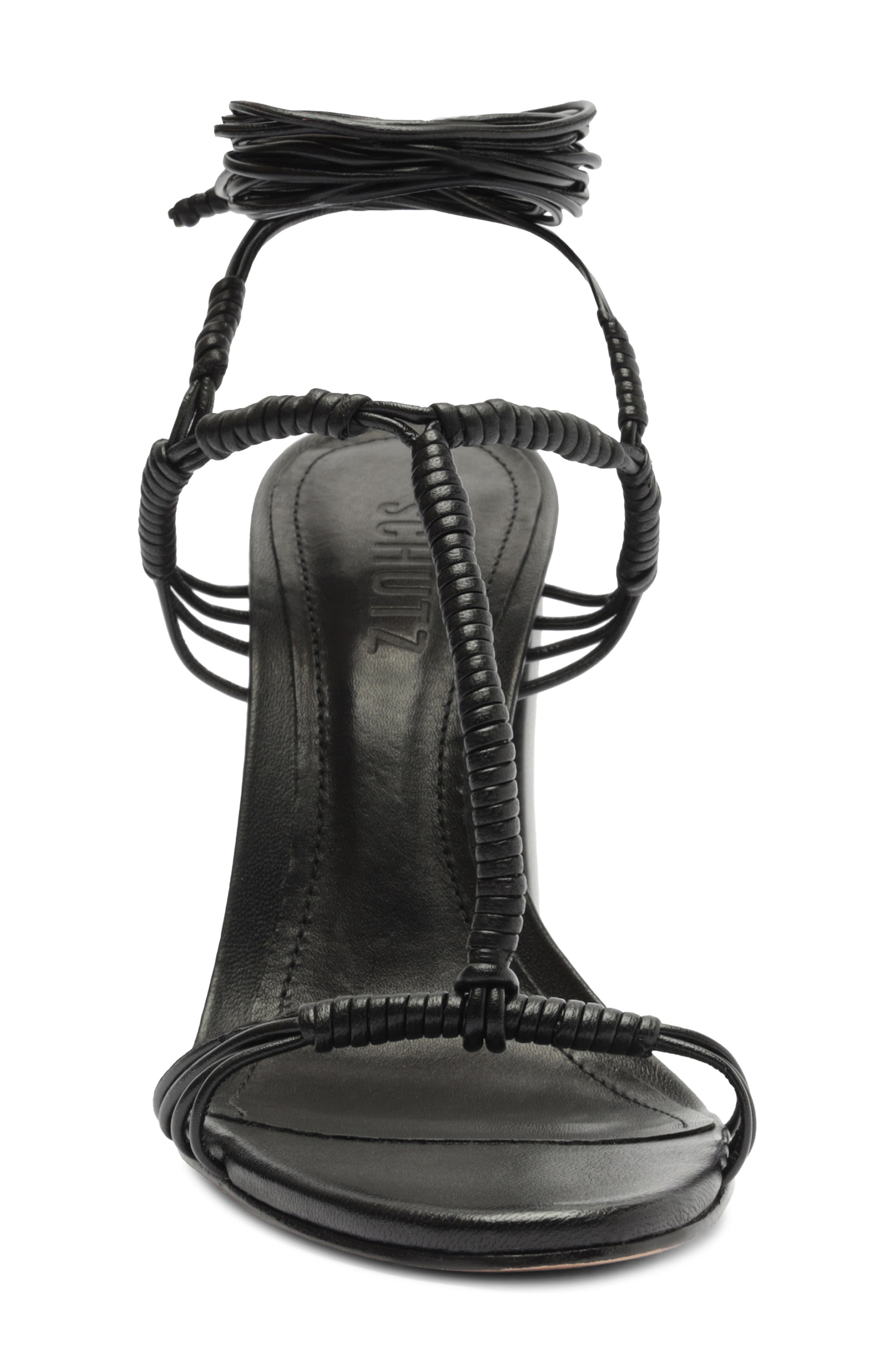 Schutz Amunet Ankle Wrap Block Heel Sandal, Alternate, color, 