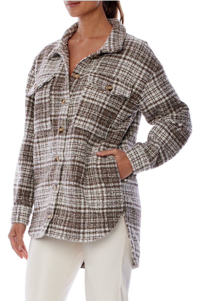 Pamela Shirt Jacket, Alternate, color, BROWN AND CREAM