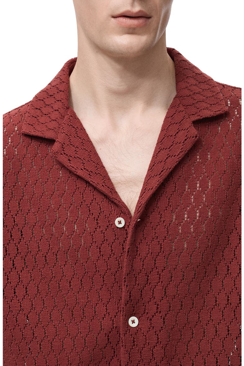 Open Stitch Knit Shirt, Alternate, color, CHERRY